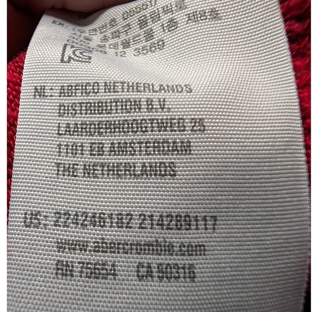 Abercrombie Kids Long Sleeve Red Heathered Crew‎ Neck T Shirt Size 15/16